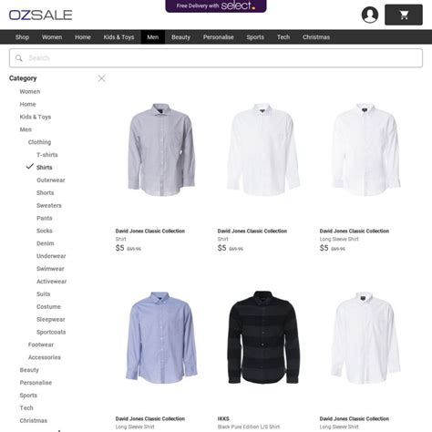 david jones mens business shirts